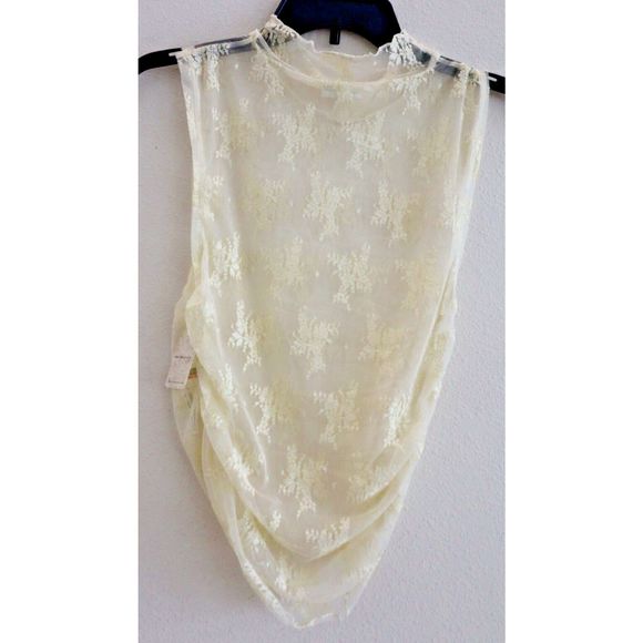 Intimately Free People OB1696716 Women Sz M Cream Nice Try Floral Lace Tank Top - Picture 2 of 9
